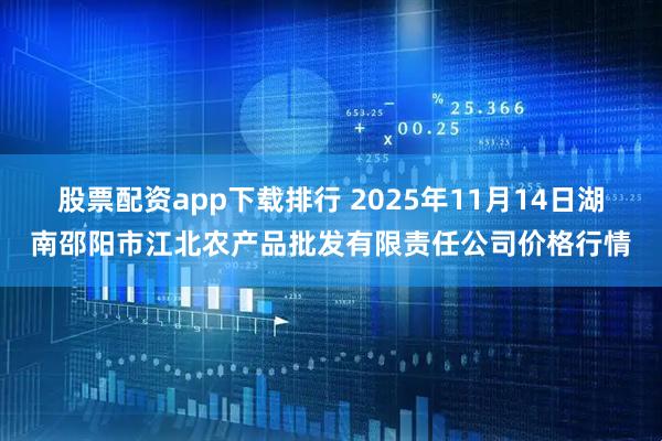 股票配资app下载排行 2025年11月14日湖南邵阳市江北农产品批发有限责任公司价格行情